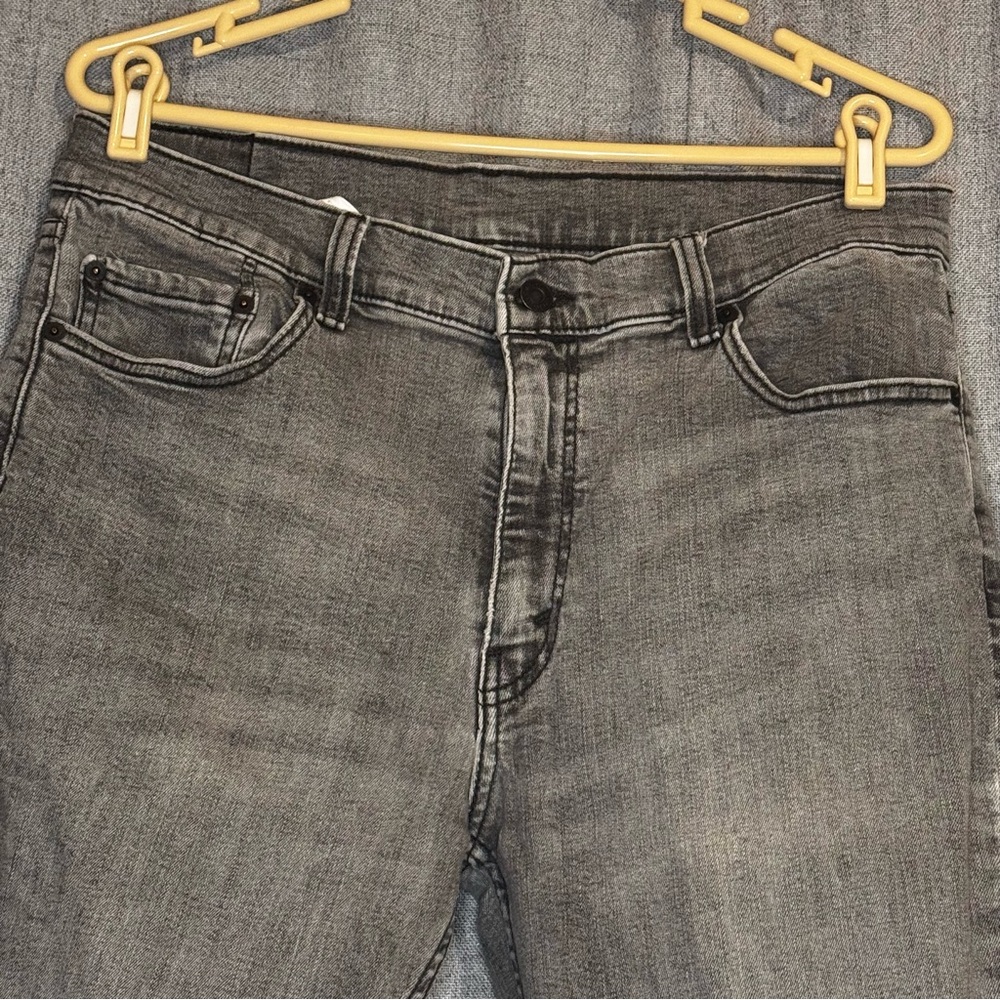 Levi’s 511 Slim Fit Gray Jeans W36 L32 Faded Wash Water<Less - Picture 3 of 7